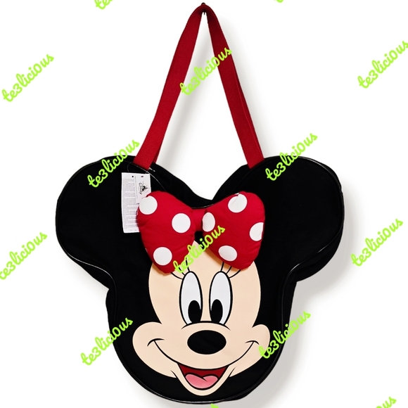 DISNEYLAND MINNIE MOUSE FACE JUMBO LARGE CANVAS TOTE - Picture 2 of 6